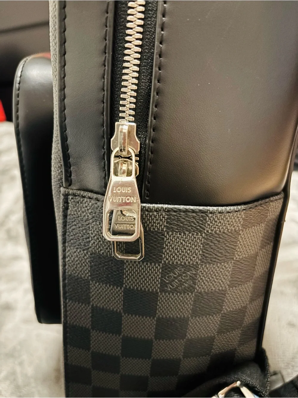 Louis Vuitton Black Damier Graphite Backpack with Silver Hardware
